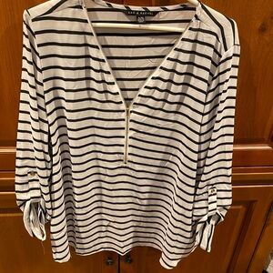 Zac & Rachel Black and White Striped Women's Top